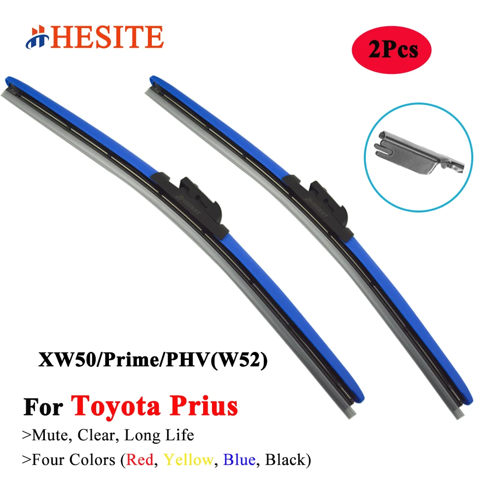 HESITE Colorful Car Windshield Wiper Blade For Toyota Prius Prime PHV XW50 W52 Hatchback 2015 2016 2017 2018 2019 2020 2021 2022
