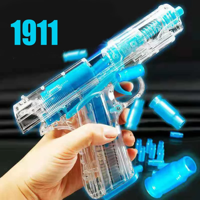 

Флуоресцентный игрушечный пистолет Glock M1911, ракушка для выброса, Уличный спорт, CS стрельба, светящийся страйкбольный пистолет для мальчиков,...