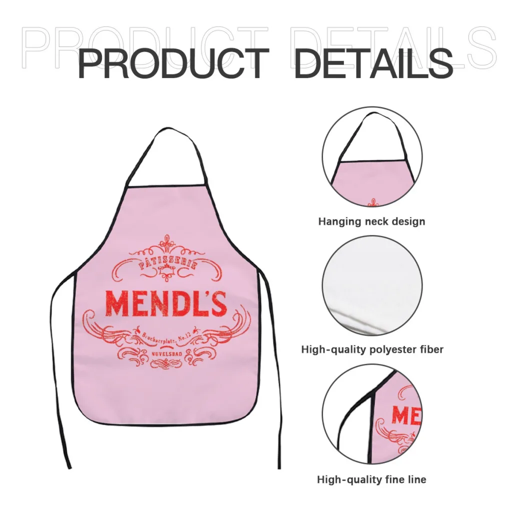 Фото Модный дизайн фартук для выпечки Mendl, логотип магазина для женщин, подарок, композитная ткань, чистящая передняя часть, домашние аксессуары для готовки №5