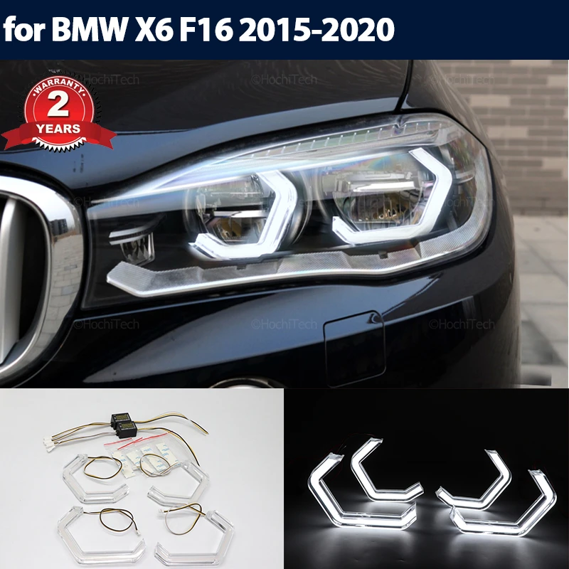 

Halo Ring Angel Eyes Turn Signal Switchback M4 Style LED White Yellow for BMW X6 F16 2015-2020 LED Crystal Angel Eye Kit