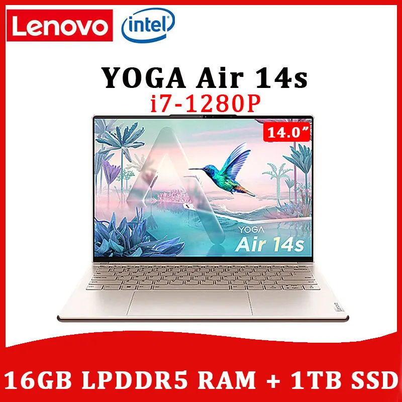 Lenovo Yoga  Air14s Laptop 2022 New 12th Intel Core i7-1280P 16G RAM 1TB SSD 2.8K 90Hz OLED Touch Screen Thin and Light Notebook
