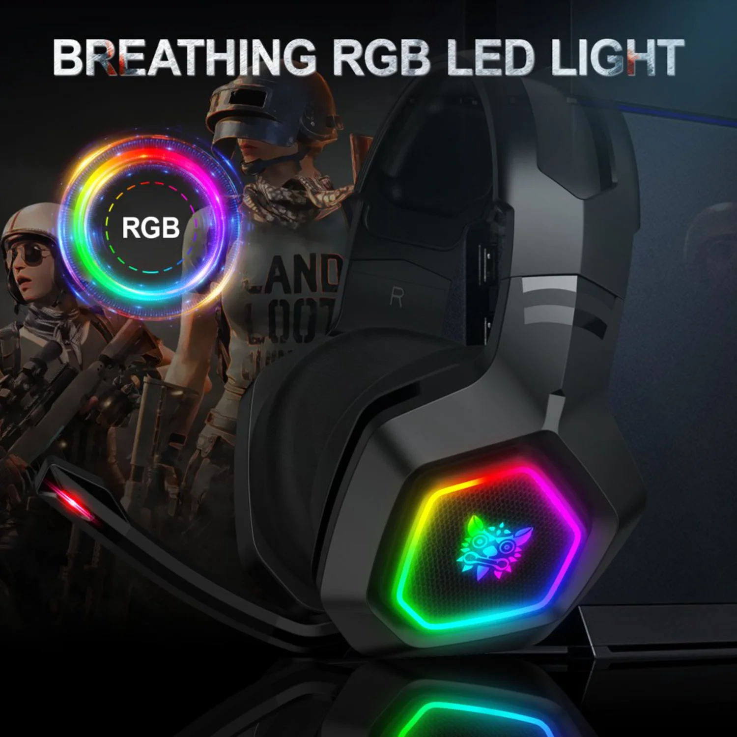 Игровая гарнитура K10 со стереобасовым объемным звуком RGB микрофоном с