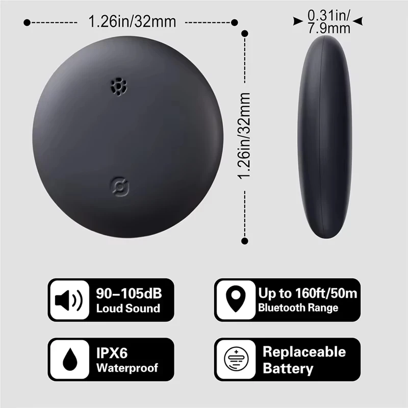 Xiaomi GPS-локатор, кошелек для домашних животных, чемодан, автомобильное глобальное отслеживание позиционирования, отслеживание пожилых детей, анти-потерянный искатель для iPhone Find My (art.: 3920cececa7a2) - 3920cececa7a2