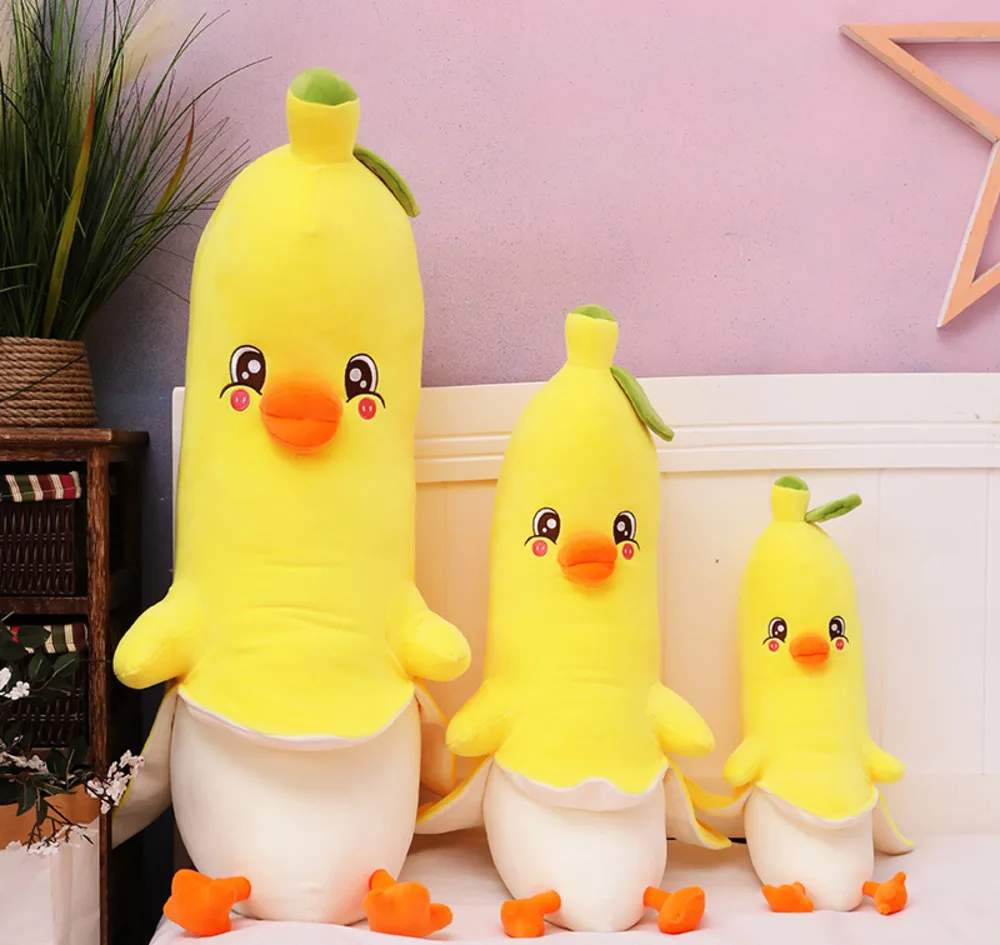 

Hot Selling 45 Cm Children's Cute Banana Duck Plush Toy Doll Soothing Doll Rag Doll Pillow Baby Favorite Birthday Christmas Gift