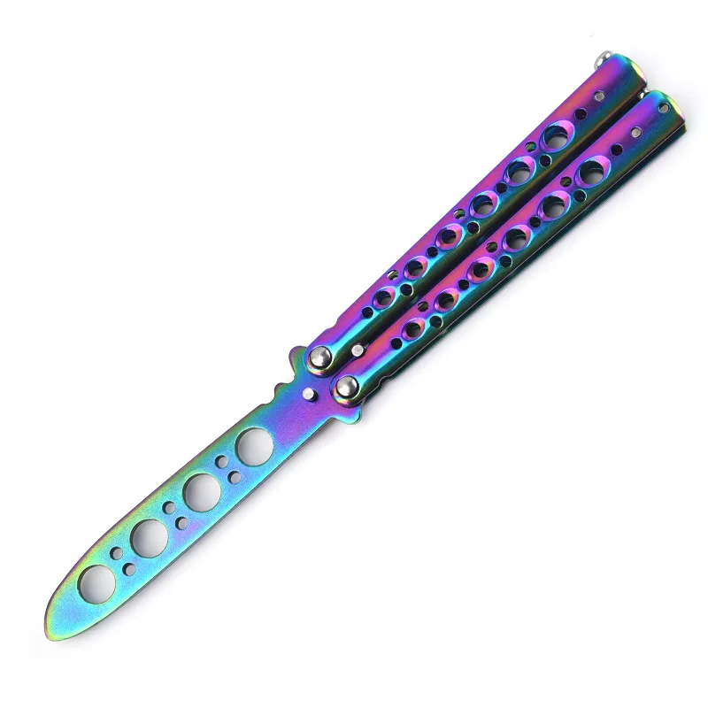 Hand Exercise Knife Foldable Butterfly Knife Portable CSGO Trainer Stainless Steel Pocket Practice Knife Training Tool For Games images - 6