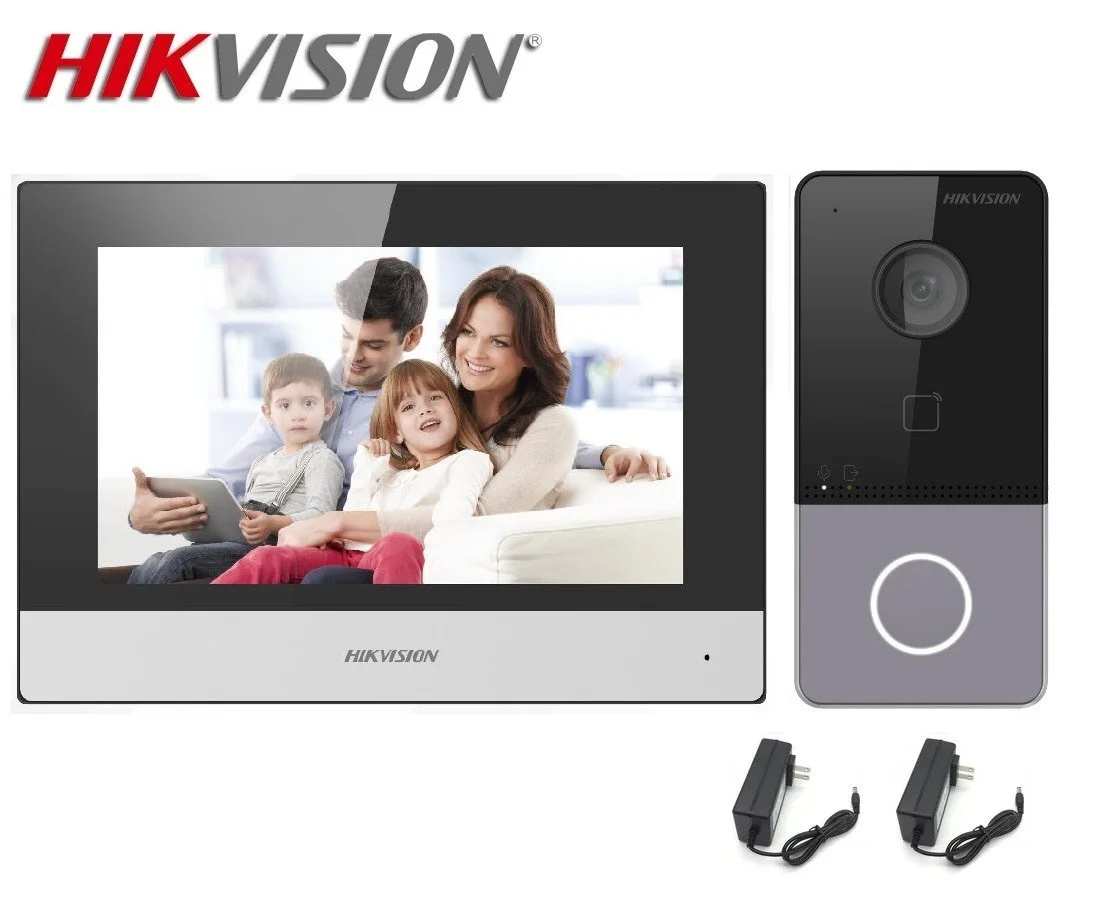 

IP-видеодомофон Hikvision в комплекте, лампочка, домофон с дверным звонком, Wi-Fi монитор