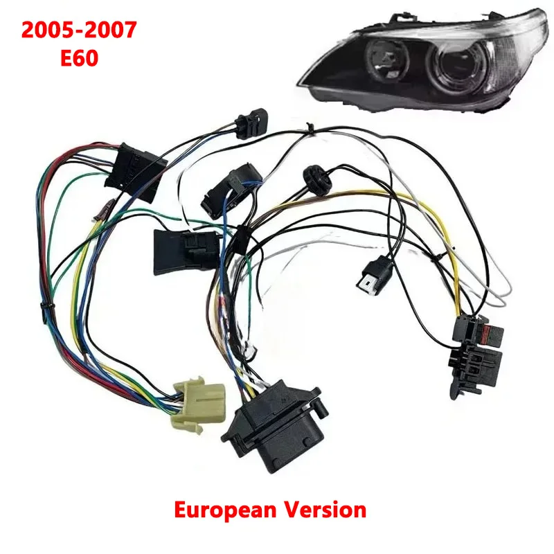 Фото Подходит для BMW 5 серии E60 2005-2007 годов выпуска. Внутренний жгут проводов фары E60. Схема подключения разъема AFS. №1