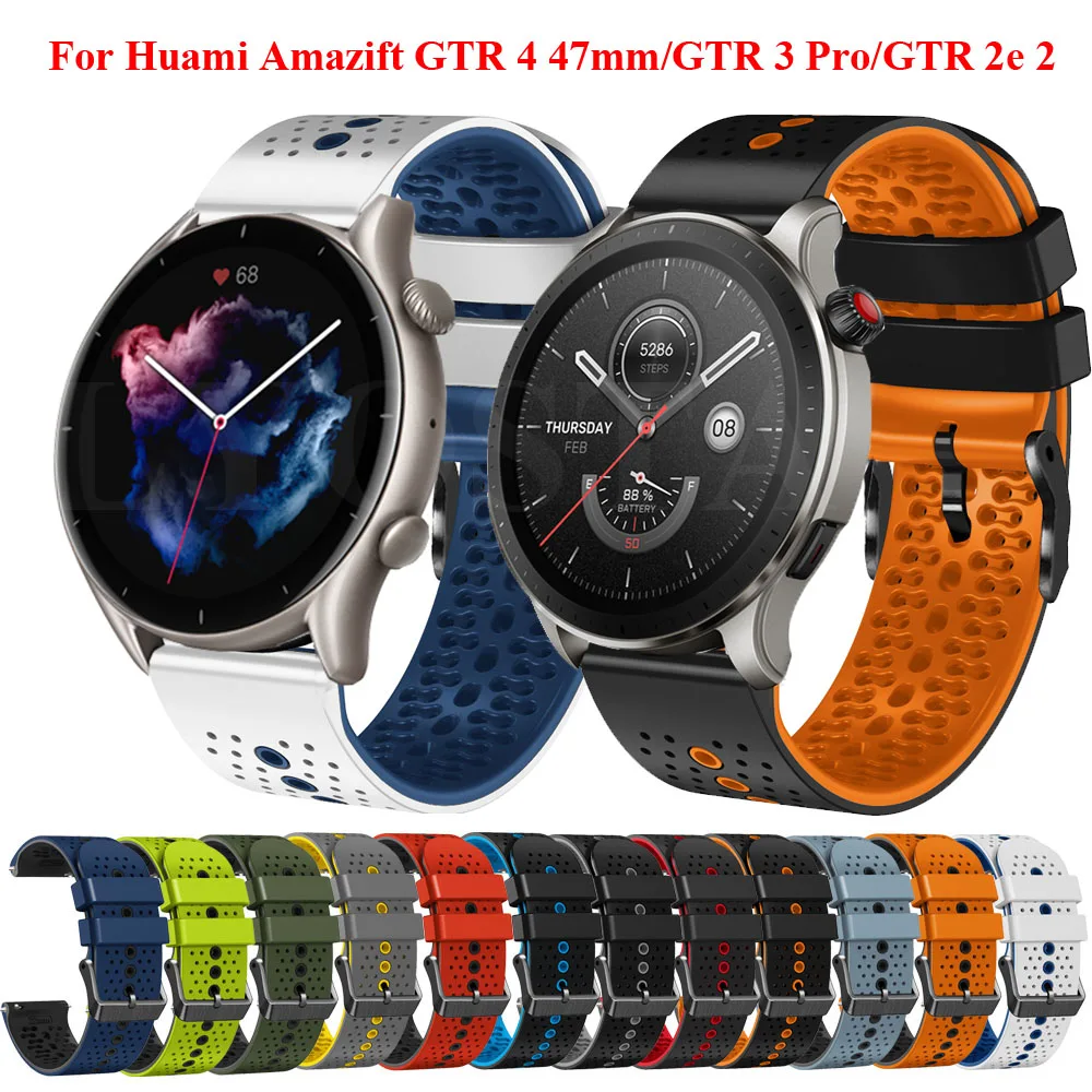 

Ремешок силиконовый для смарт-часов Huami Amazfit GTR 4/GTR 3 pro/2e/2 GTR 47 мм/Amazfit Stratos2, 22 мм, Аксессуары для браслета