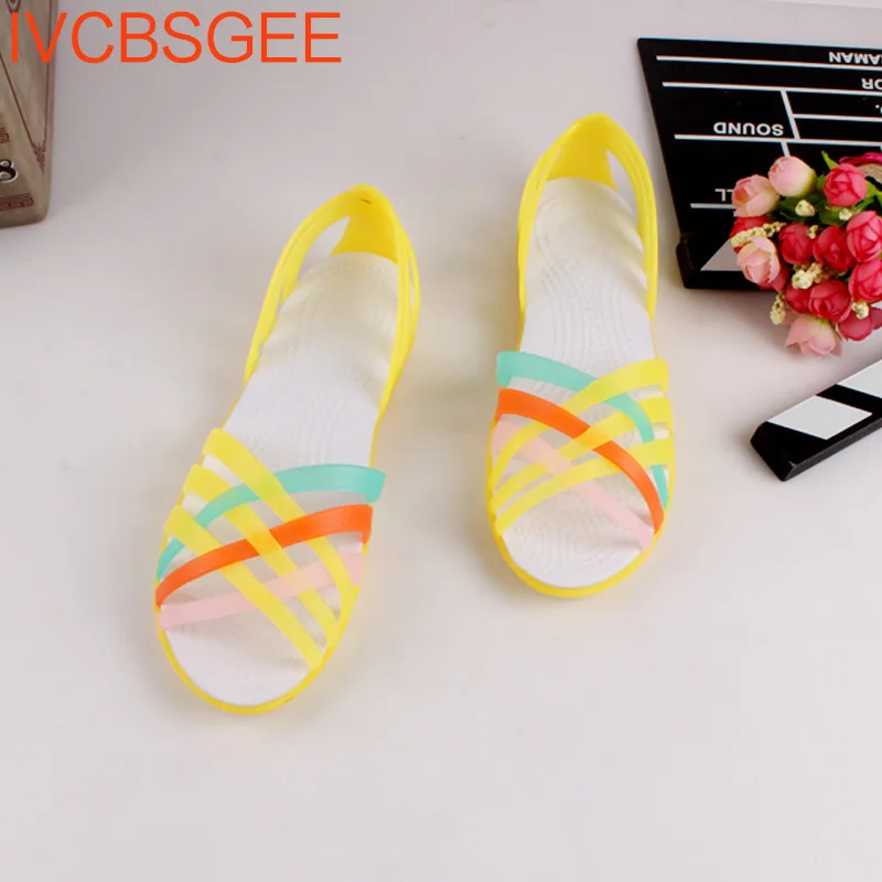 

Женские сандалии с открытым носком, радужные пляжные туфли на плоской подошве, карамельные цвета, лето 2022