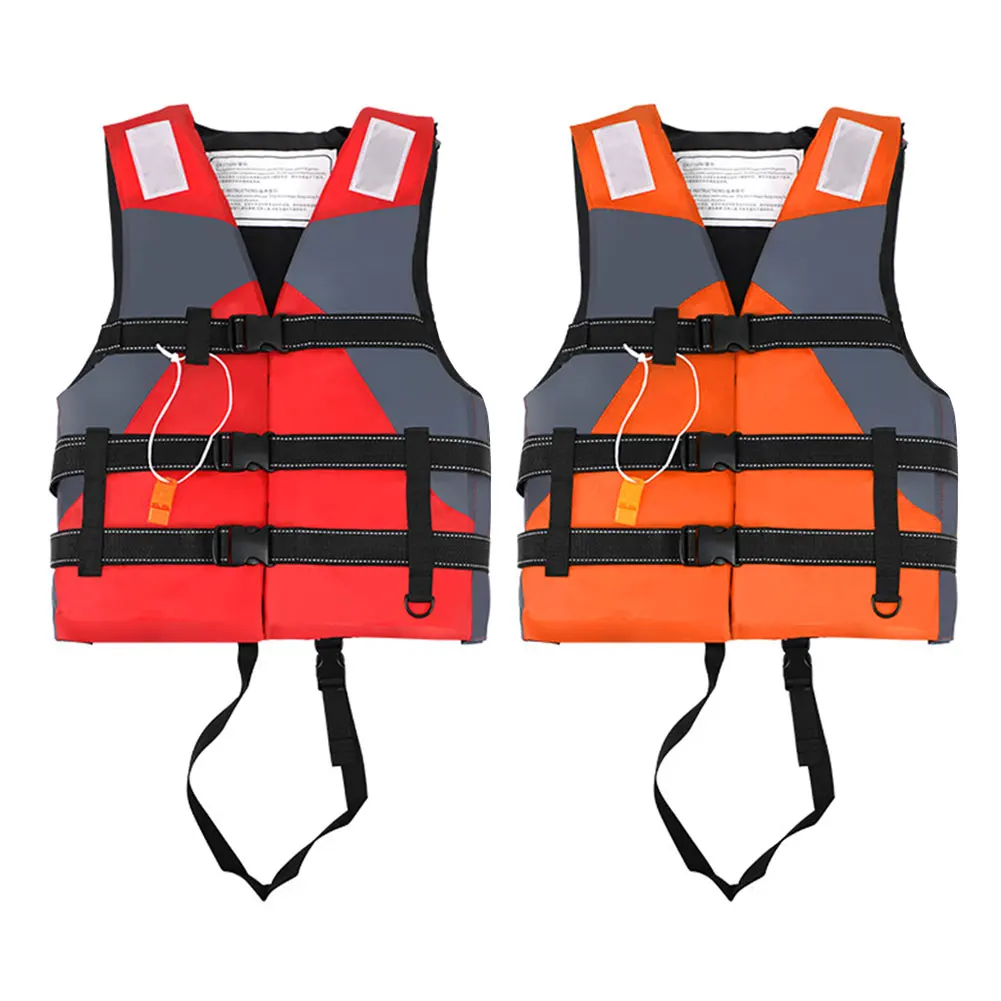 

Neoprene Life Jacket Swimming Boating Fishing Safety Vest Reflective Life Vest Survival Suit with Whistle for Adults Women Men