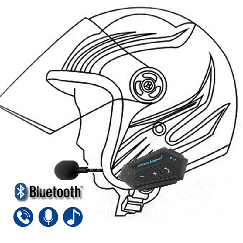 

Bluetooth 4.2 Водонепроницаемая гарнитура для шлема, беспроводные наушники для режима «свободные руки» со встроенным аккумулятором мА, длительн...