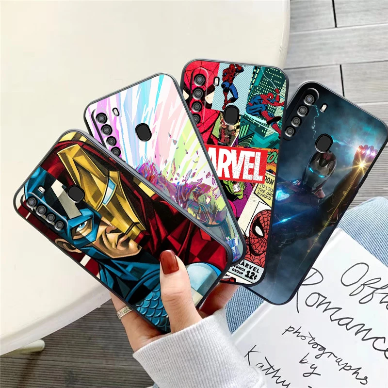 

Marvel Luxury Cool Phone Case For Samsung Galaxy A01 A02 A10 A10S A20 A31 A22 4G 5G Coque Soft Silicone Cover Carcasa