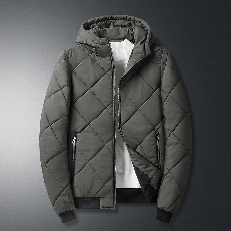 2022 Winter New Men's Trend Thickening Short Hooded Cotton Coat Outdoor Warm Coat