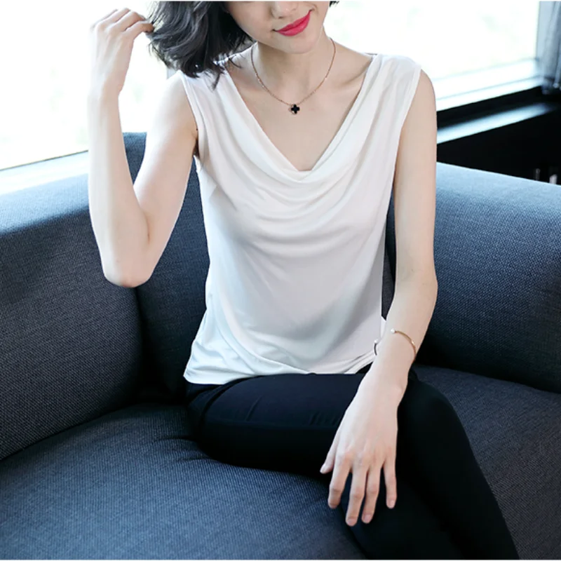 

2023 Fashion Women's Viscose Drape Neck T-Shirts Top Blouse for Women Tunicas Mujer Verano Blusas En Oferta Y Envío Gratis