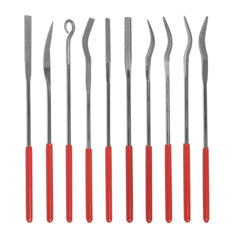 10Pcs Hard Metal Rotary File 140mm Diamond Needle File Set For Lime Metal Glass Jade Ceramic Carving Craft Files Tool