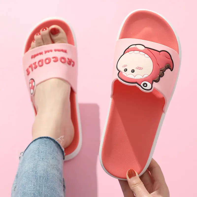 Comfortable bathroom slippers women wear ins tide cartoon cute bathroom shower slip household slippers shower slippers in summer