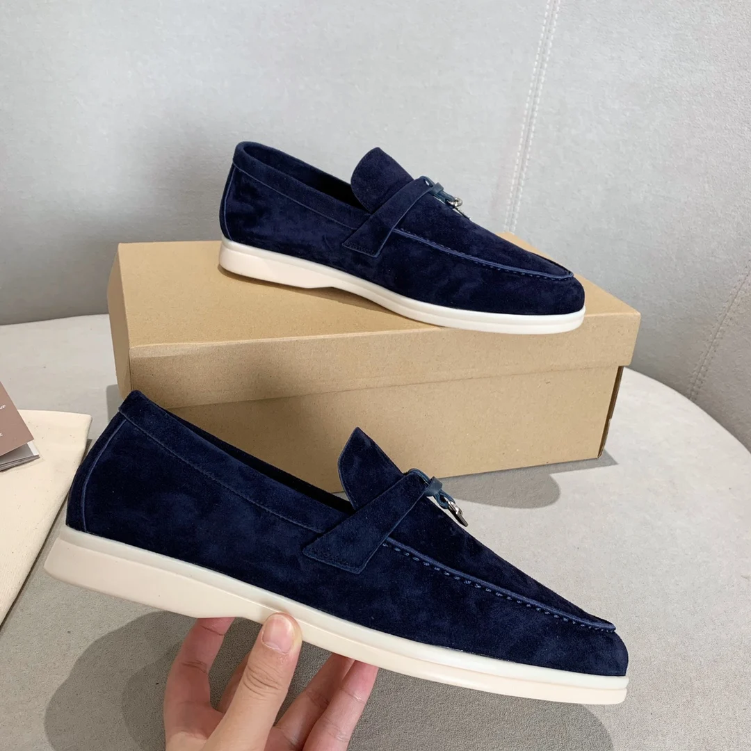 Summer New Walking Leather Loafers 2023 Top Comfortable Fashion soft Sole Casual LP Shoes For Men And Women