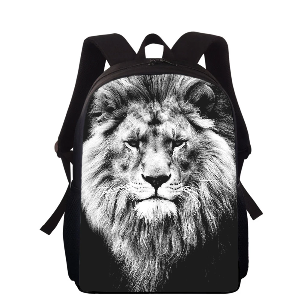 Свирепая иллюстрация Лев 16 дюймов детский рюкзак с 3D принтом сумки для начальной