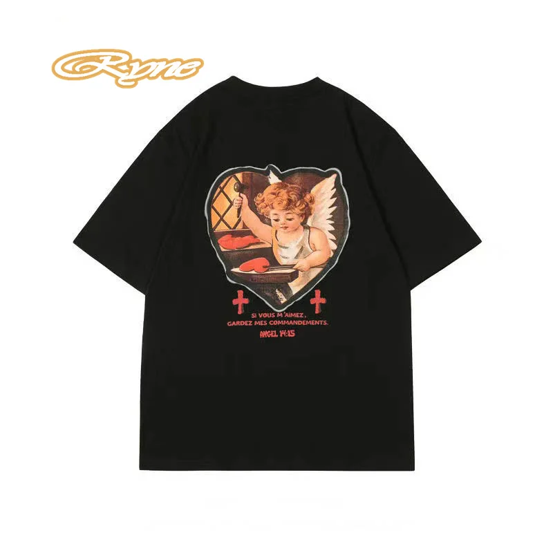 

2022 T Shirt Men Vintage Fashion Summer Y2k Clothes Cotton T-shirts Hip Hop Tops Tees Black Women Men Harajuku Tops Rock Boy