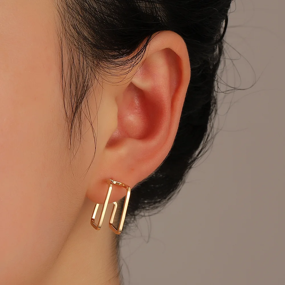 Модные нерегулярные геометрические серьги для женщин металлические ювелирные