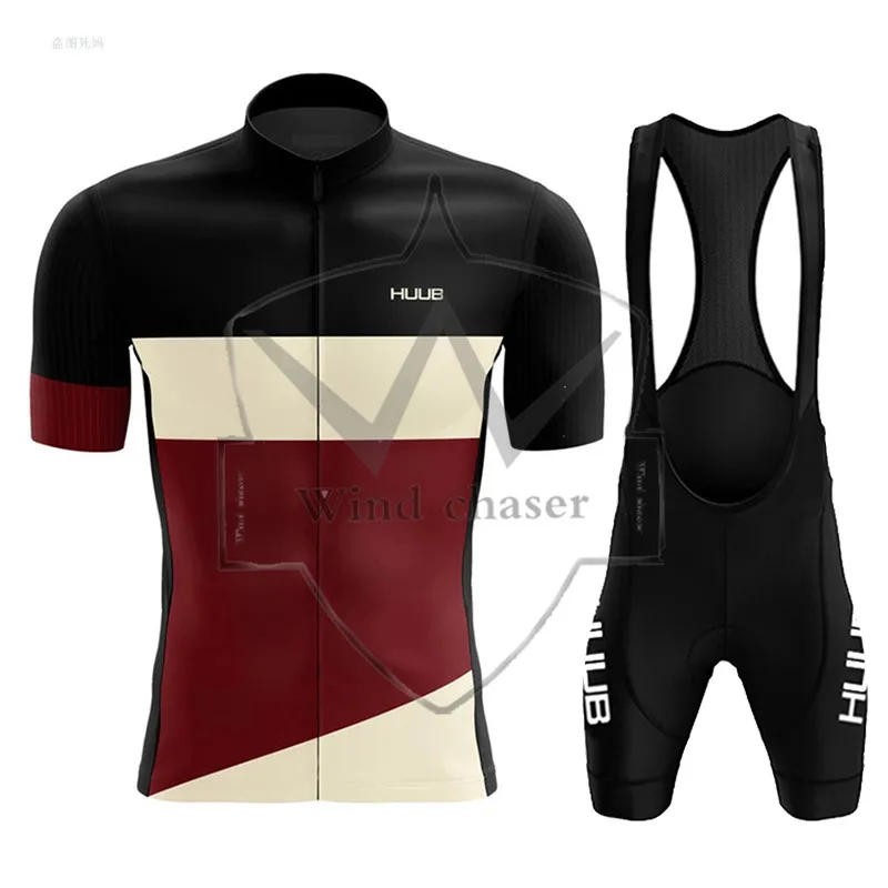 

2022 MAN Cycling Clothing Men Summer Short Sleeve Set Road Bike Jerseys Bib Shorts Ropa Ciclismo Hombre HUUB MTB Bicycle Clothes