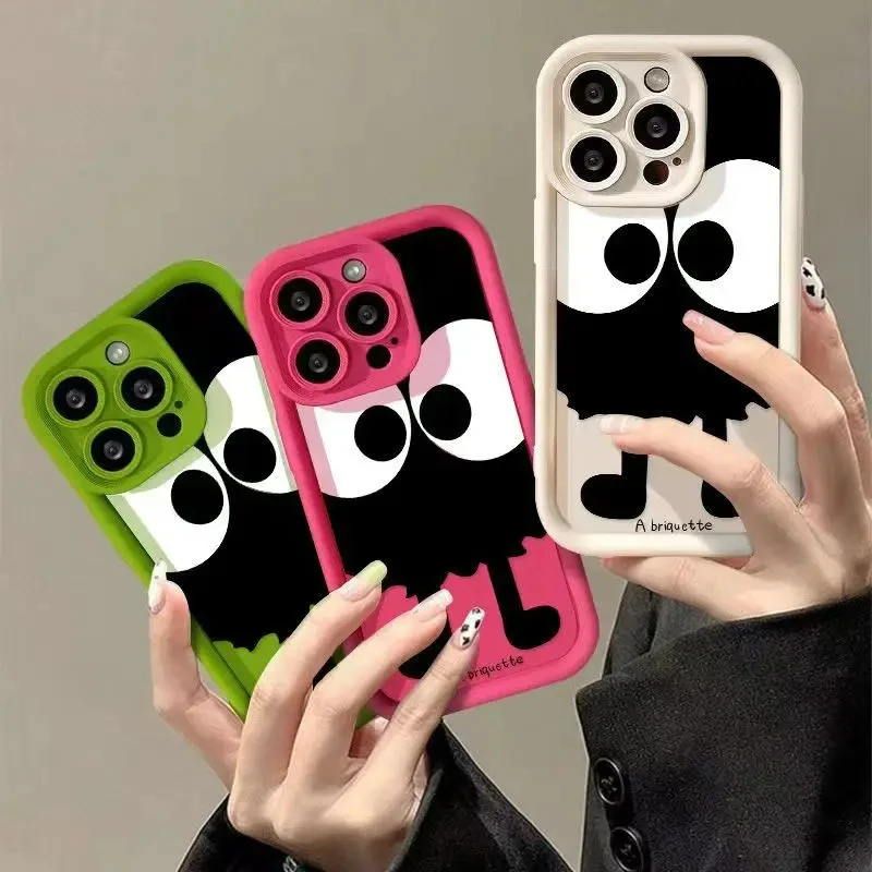 Фото Мягкий силиконовый чехол с мультяшными большими глазами для iPhone 17 Air, 16E, 16, 15, 14, 13, 12, 11 Pro Max, X, Xs, XR, 8, 7 Plus, Mini №2