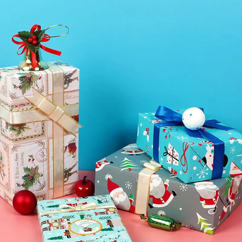 

6 Sheets 50x70cm Gift Wrapping Paper Present DIY Packing Wraps for Xmas Party