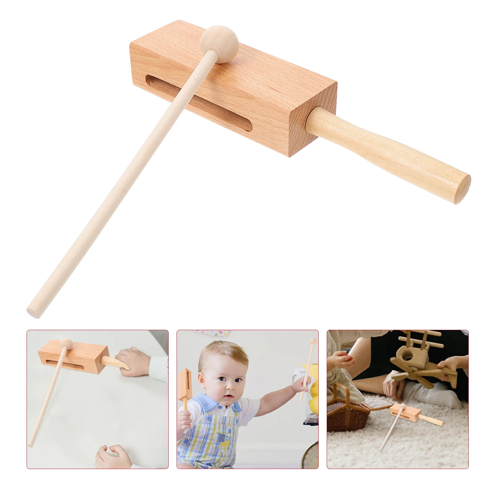 

Wood Block Instrument Simple Percussion Children Toy Recreational Plaything Musical Kids