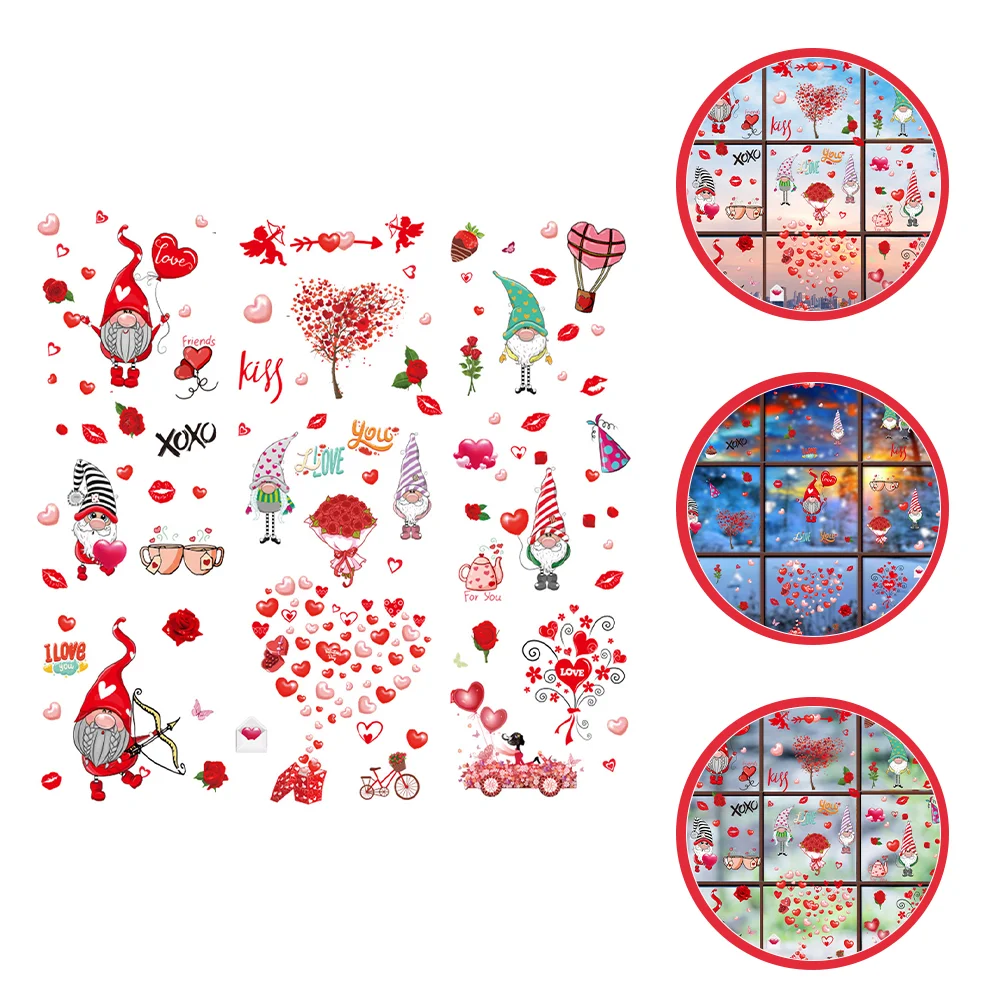 

Липкая Наклейка на окно ко Дню Святого Валентина, сердце гном, любовь, свадьба, вечеринка, День Святого Валентина, наклейка, Декор, настенное ...