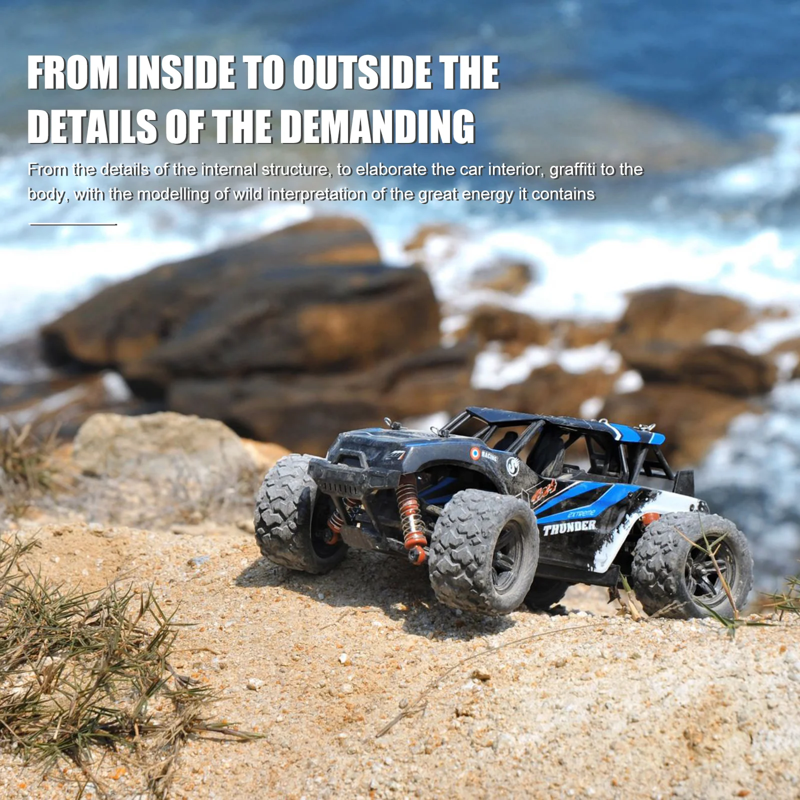 

2.4GHz High Speed About 30KM/H RC Cars Toys 1/18 RC Monster Trucks Offroad Hobby RC Truck Toys with Rechargeable Battery Gift