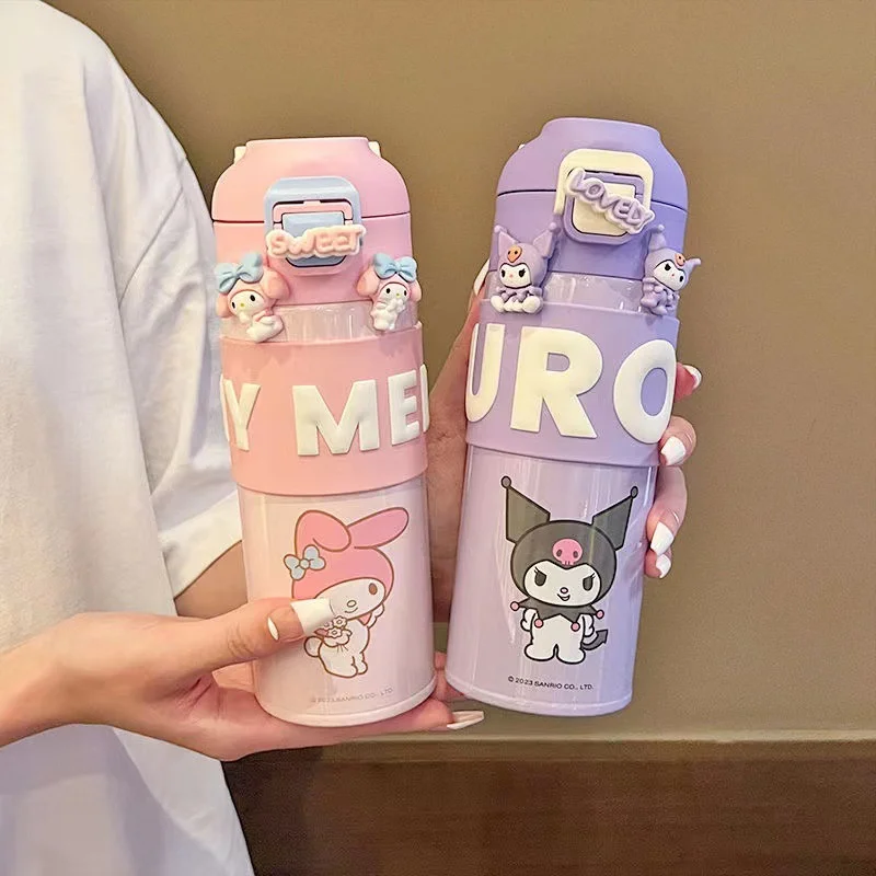

400Ml/500Ml Sanrio My Melody Kuromi Thermos Mug Cute Cartoon 316 Stainless Steel Portable Travel Water Bottle Kawaii Cups Gift