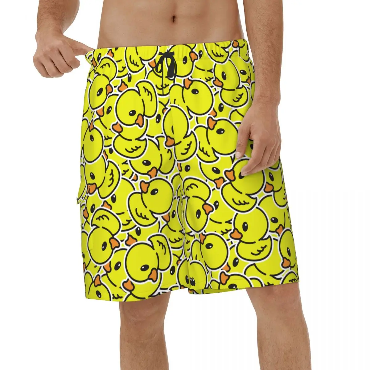 

Printed Shorts Cartoon Yellow Duck Pattern 3D Men's Briefs Male Swimwear