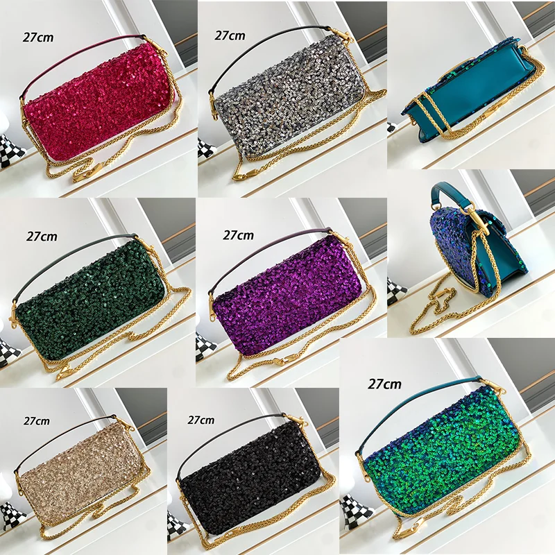 2023 New Embroidery Bead Bag Retro Design Luxury Chain One Shoulder Crossbody Bag Evening Party Handbag Women's Fashion Handbag