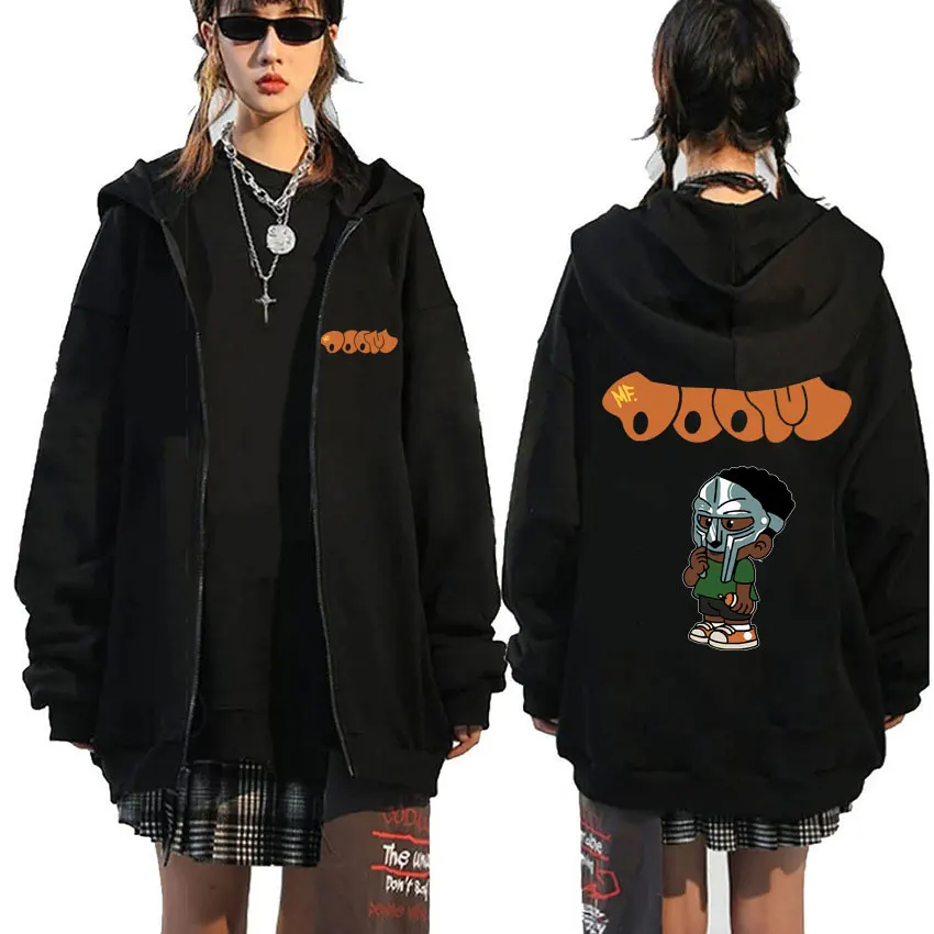 

Rapper Singer Mf Doom Madlib Madvillain Art Aesthetic Graphic Zipper Hoodie Men Hip Hop Vintage Sweatshirt Unisex Zip Up Jacket