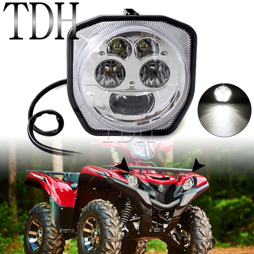 UTV LED Headlight Assembly Hi/Lo Beam For Yamaha ATV GRIZZLY 700 4WD Utility YXZ1000 EPS SS 16-17 Front Work Head Light Lamp