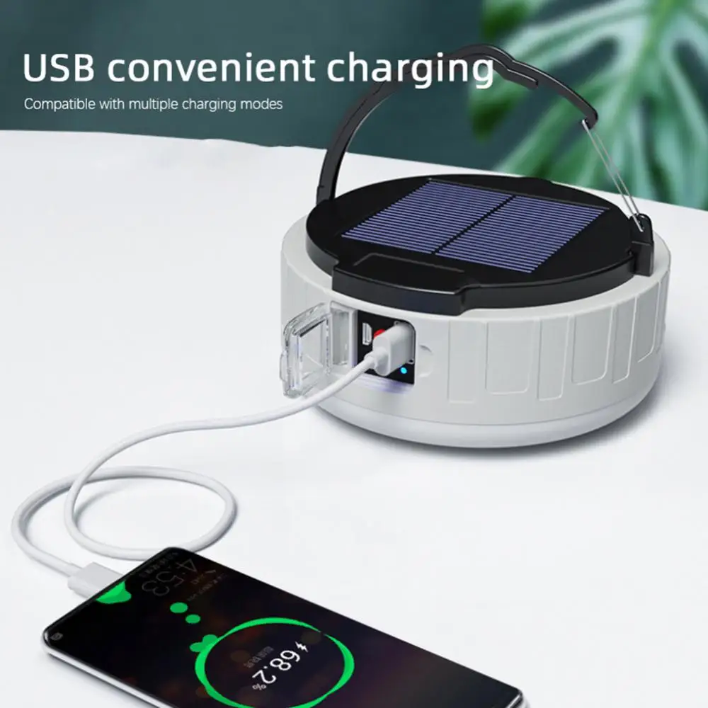 

Solar USB Rechargeable LED Camping Light Portable Tent Lamp Power Bank Powerful Lantern Remote Control Waterproof Work Lights