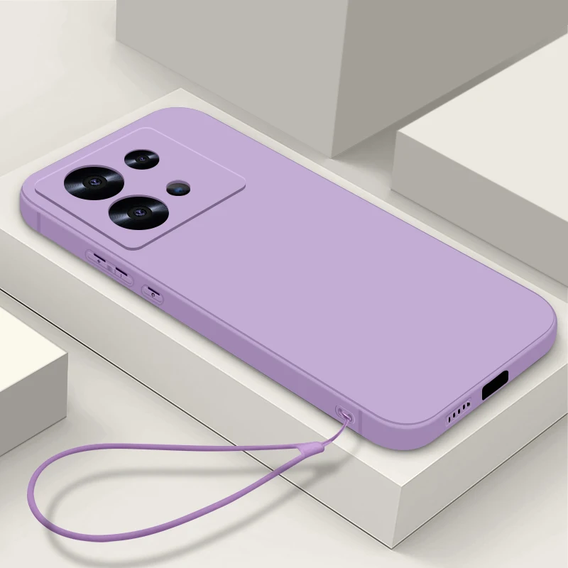 Мягкий чехол из ТПУ со шнурком для Xiaomi Redmi Note 14 13 12 11 Pro 5G Poco X5 X6 11T 13T F6 12T Lite K40 11S 10