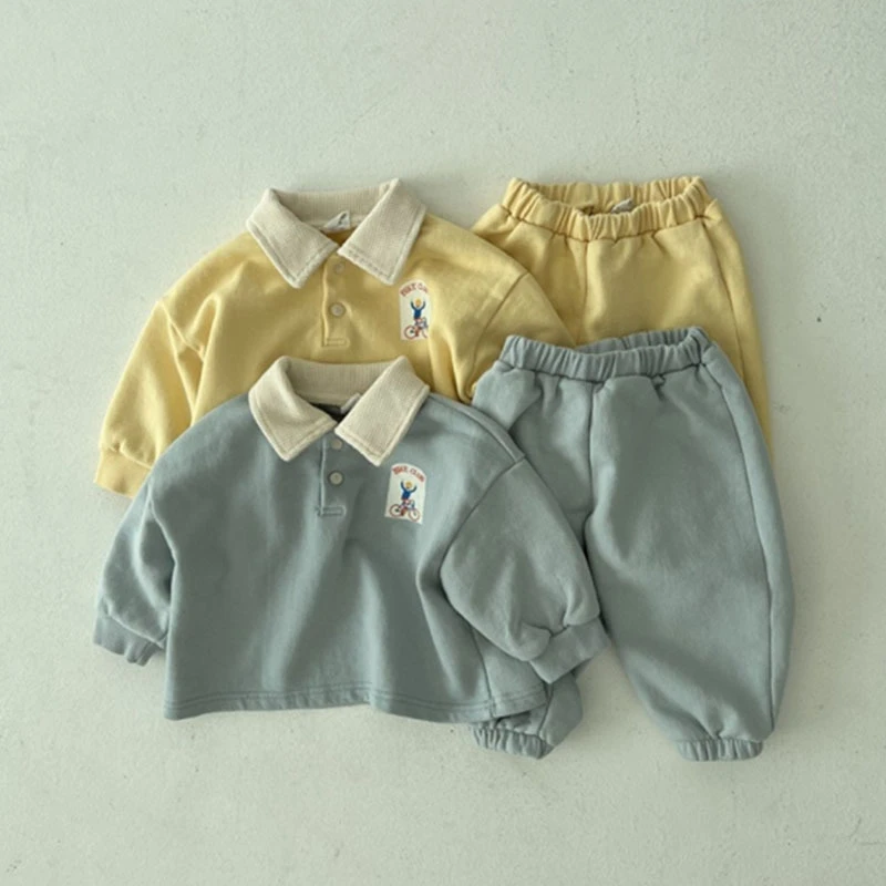 

Toddler Baby Girl Casual Clothing Sets Autumn Fashion Lapel Top Pants Suit for Children Cotton Loose Kids Clothes Boys Outfits