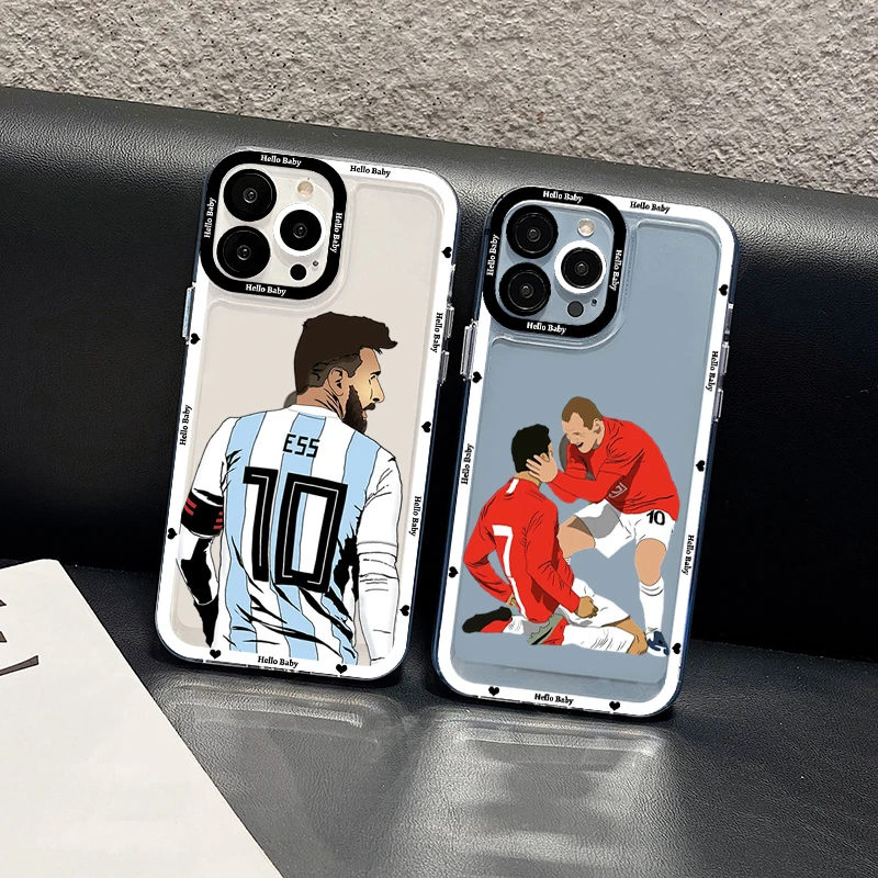 

Football Phone Case For IPhone 14 13 12 11 Pro Max Mini X Xs XR 6 7 8 Plus SE 2020 Transparent Case
