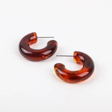 FishSheep геометрические красочные C-образные акриловые серьги-кольца для женщин винтажные полимерные прозрачные круглая серьга круга корейские ювелирные изделия