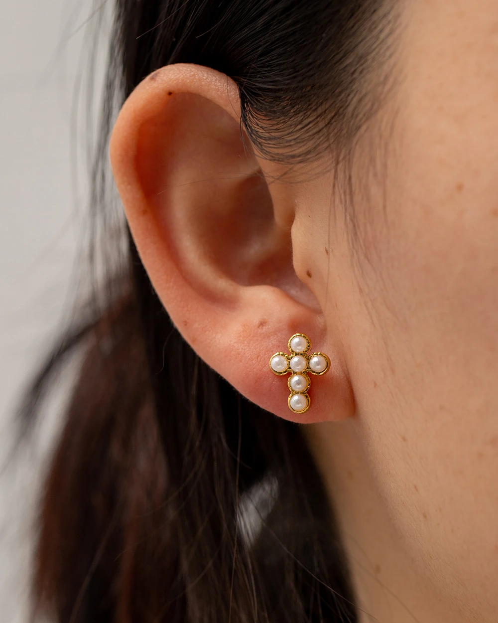 Женские серьги-подвески из нержавеющей стали с жемчугом