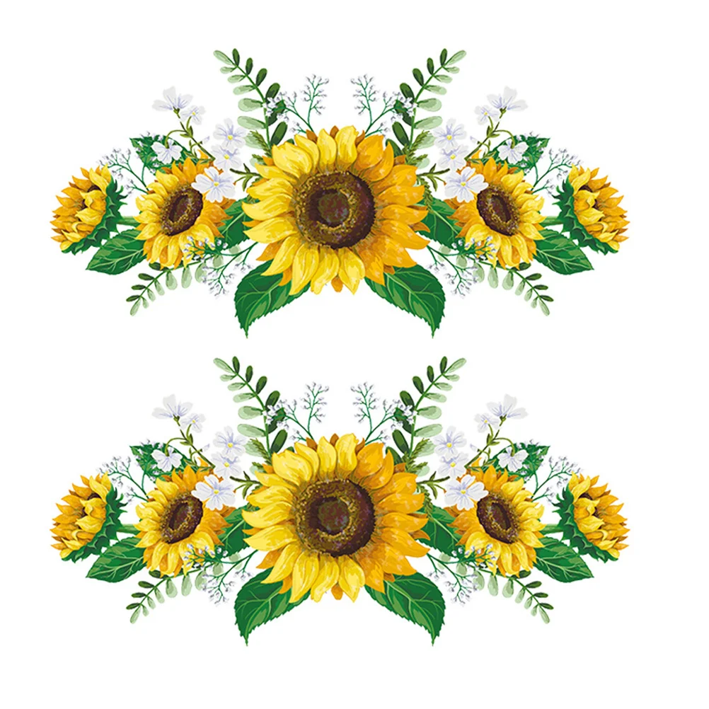 

Wall Sticker Stickers Decal Decals Decoration Sunflower Adhesive Decorative Self Flower Windowparty Daisy Kitchen Vinyl Floral