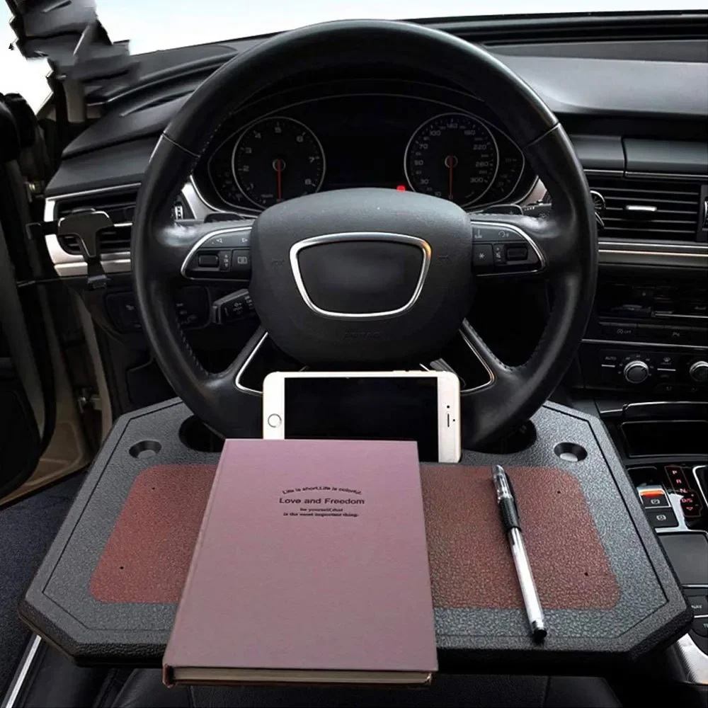 

Universal Car Table Steering Wheel Eat Work Cart Drink Coffee Goods Holder Tray Car Laptop Computer Desk Stand Seat Table