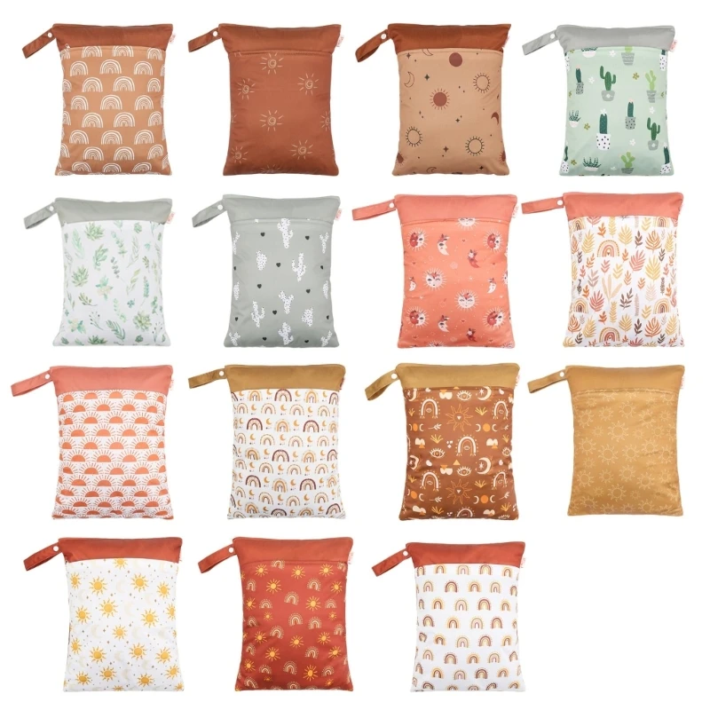 Portable Dry Wet Bag Reusable Infant Cloth Nappy Bag Diaper Wet Bag Storage Bags