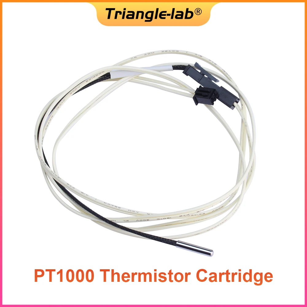 Trianglelab Pt1000 Thermistor Cartucho para Impressora 3d Vulcão v6 Calefator Bloco até 450c Pei Peek Pt100 Impressão