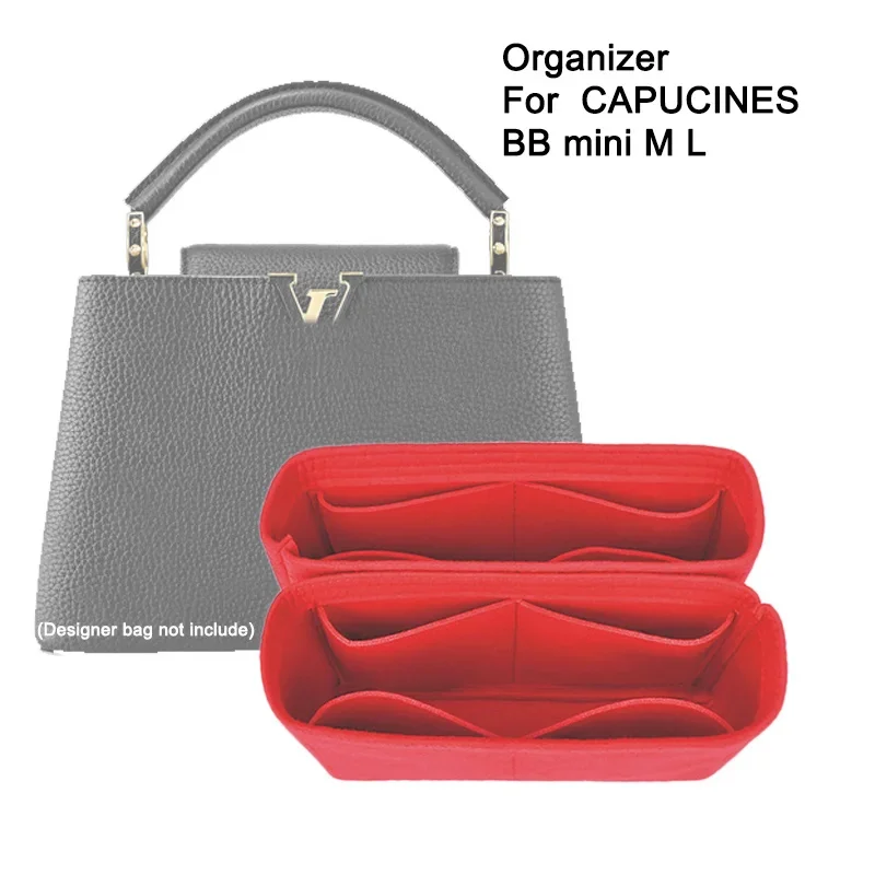 

1 Pair,Purse Organizer Insert Fit For CAPUCINES BB MINI Bag Liner,Handbag Makeup Shaper,Shoulder Bag Lining Protector