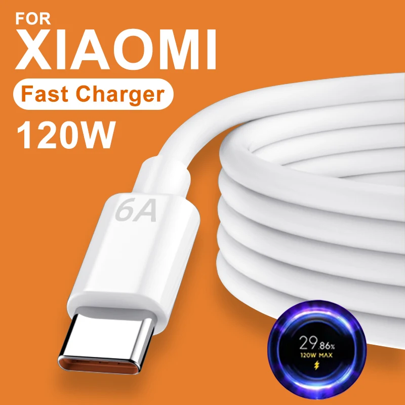 

Оригинальный USB-кабель для Xiaomi 120 Вт, 6A, кабель для быстрой зарядки Mi 11 12, кабель для передачи данных с разъемом типа C для Redmi Note 9, 10, 11, POCO X5 Pro, зарядный провод