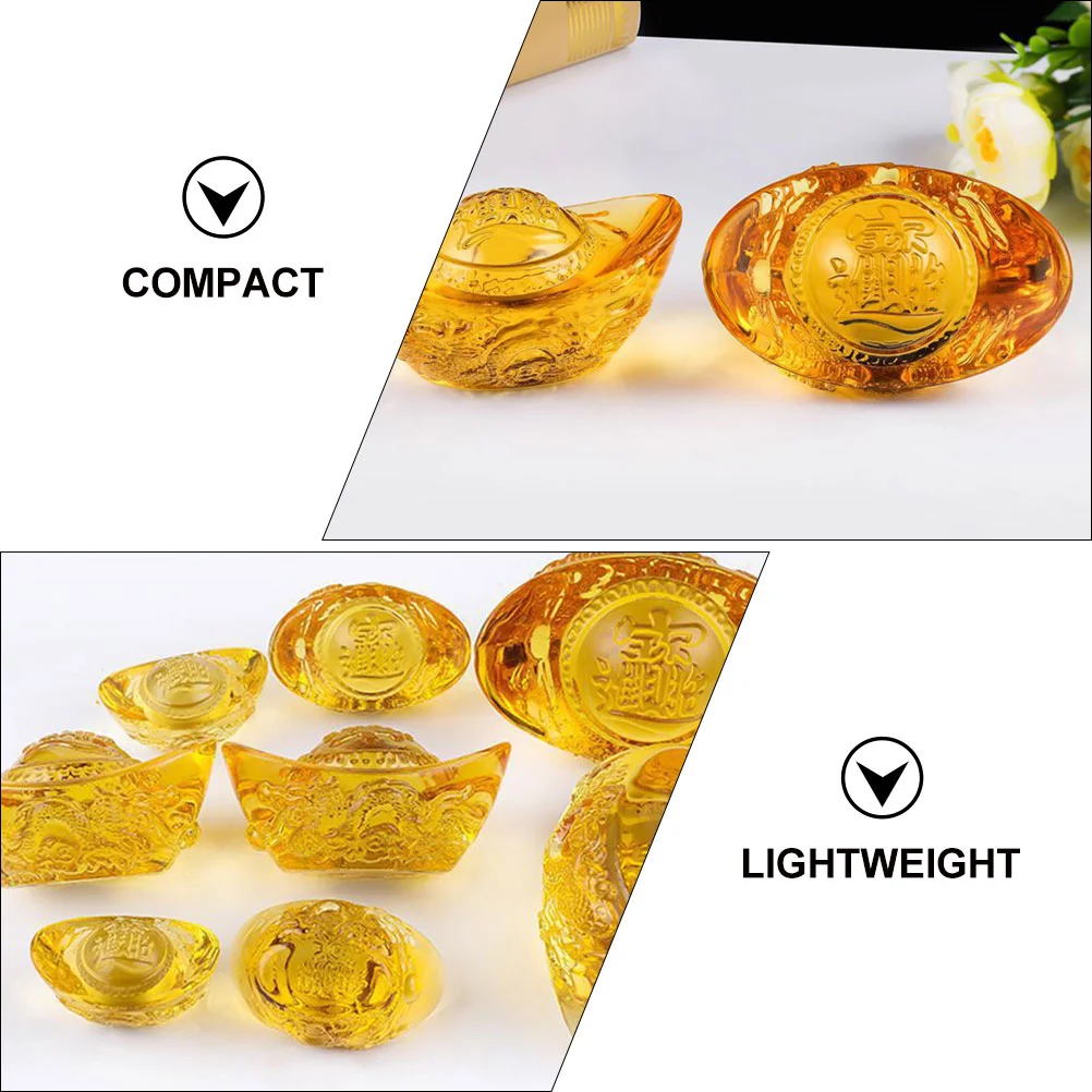 

Feng Shui Ingot Golden Ingot Yuan Bao Wealth Luck Ingot Chinese Charm Prosperity 8Cm