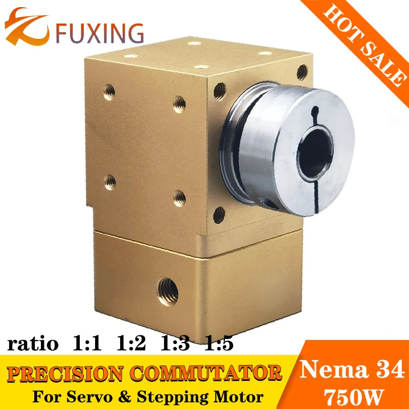

AT85 Precision Right Angle Reducer Commutator Planetary Gearbox Nema 34 Stepping Or 750w Servo Motor Ratio 1:1 2:1 3:1 5:1