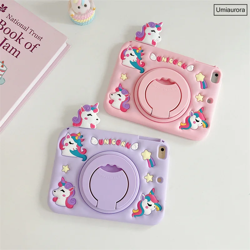 Детский силиконовый чехол-подставка для iPad Air 6 Mini 2 3 4 5 9 7 7th 8th 10 10th Gen Pro 11 inch M4 2024